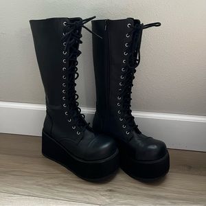 DEMONIA Stomp You Out Platform Boots